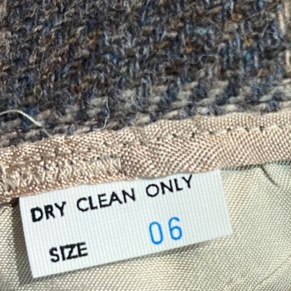 Vintage 80s Cashmere Camel Blazer Grey Plaid Midi Skirt Suit size 6 Van Julian - Picture 7 of 16